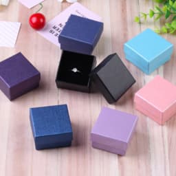5Pcs 5x5x3cm Ring Box Wedding Favors Girl Gift Jewelry Studs Jewellery Display Storage Paper Cardboard Case Bags Pouch Organizer