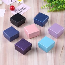 5Pcs 5x5x3cm Ring Box Wedding Favors Girl Gift Jewelry Studs Jewellery Display Storage Paper Cardboard Case Bags Pouch Organizer