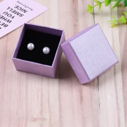 5Pcs 5x5x3cm Ring Box Wedding Favors Girl Gift Jewelry Studs Jewellery Display Storage Paper Cardboard Case Bags Pouch Organizer
