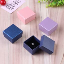 5Pcs 5x5x3cm Ring Box Wedding Favors Girl Gift Jewelry Studs Jewellery Display Storage Paper Cardboard Case Bags Pouch Organizer