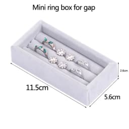Velvet Glass Ring Earring Jewelry Display Organizer Box Storage Organizer Box Divider Soft Gray Velvet Ring Case Jewellery Tray