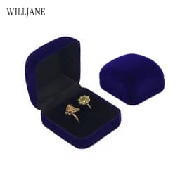 Wholesale Double Wedding Rings Box Velvet Engagement Ceremony Valentine's Gift Couple Ring Jewelry Packaging Storage Organizer