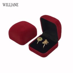 Wholesale Double Wedding Rings Box Velvet Engagement Ceremony Valentine's Gift Couple Ring Jewelry Packaging Storage Organizer