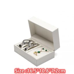 Fashion Double Pillow Watch Box Jewelry Storage Box PU Leather Couple Necklace Brecalet Earring Storage Case Gift Box Wholesale