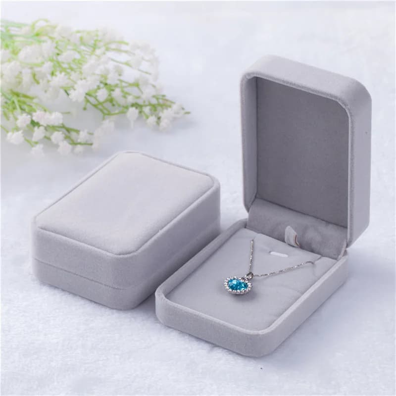7x10cm Fashion Flocking Jewelry Box Necklace Organizers Storage Pendant Box Necklace Jewelry Packaging Box