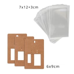 50Pcs 6x9cm Hangable Earrings Jewelry Display Kraft Paper Label Packaging Card With Or Without Bags Customized Service Wholesale