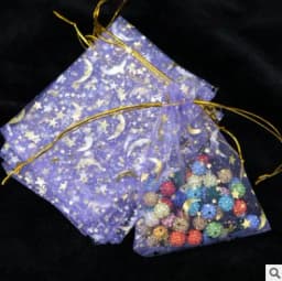 50pcs Gauze Bag Star-Moon Black Bags 9*12cm Special Design Organza Package Bronzed Wedding Gift Candy Jewelry Package