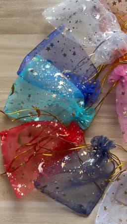 50pcs Gauze Bag Star-Moon Black Bags 9*12cm Special Design Organza Package Bronzed Wedding Gift Candy Jewelry Package
