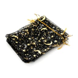 50pcs Gauze Bag Star-Moon Black Bags 9*12cm Special Design Organza Package Bronzed Wedding Gift Candy Jewelry Package