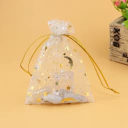 50pcs Gauze Bag Star-Moon Black Bags 9*12cm Special Design Organza Package Bronzed Wedding Gift Candy Jewelry Package