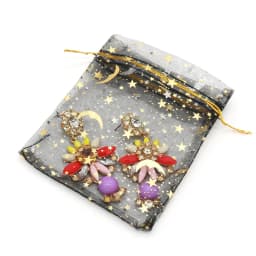 50pcs Gauze Bag Star-Moon Black Bags 9*12cm Special Design Organza Package Bronzed Wedding Gift Candy Jewelry Package