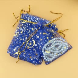 50pcs Gauze Bag Star-Moon Black Bags 9*12cm Special Design Organza Package Bronzed Wedding Gift Candy Jewelry Package