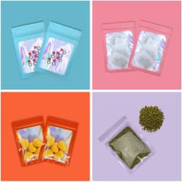 50pcs Smell Proof Mylar Bags Visible Holographic Packaging Bag Resealable Ziplock Opp Bags Foil Pouch Bags for Jewelry Packaging