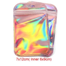 50pcs Iridescent Self Sealing OPP Bags Laser Iridescent Zip lock Resealable Package Pouch Retail DIY Jewelry Storage Accessories
