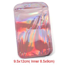 50pcs Iridescent Self Sealing OPP Bags Laser Iridescent Zip lock Resealable Package Pouch Retail DIY Jewelry Storage Accessories