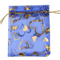 25pcs/lot Jewelry Bag Organza Colorful Hot Gold Color Heart Print Gifts Pouches Wedding Christmas Party Candy Jewelry Packing