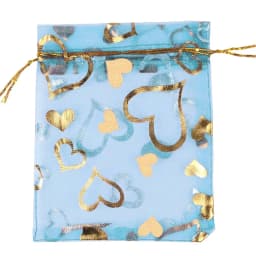 25pcs/lot Jewelry Bag Organza Colorful Hot Gold Color Heart Print Gifts Pouches Wedding Christmas Party Candy Jewelry Packing
