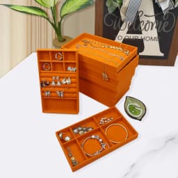 1PC, Flocking Jewelry Box Jewelry Tray, Color: Orange