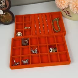 1PC, Flocking Jewelry Box Jewelry Tray, Color: Orange