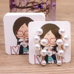 50pc/lot 5x4cm Hot Sale New Cute Girl Flower Series Stud Drop Earring Package Card Pattern Thank You /Yellow Tree Earring Tag