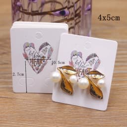 50pc/lot 5x4cm Hot Sale New Cute Girl Flower Series Stud Drop Earring Package Card Pattern Thank You /Yellow Tree Earring Tag