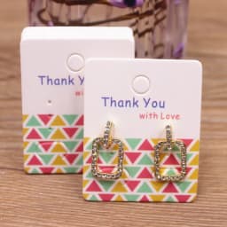 50pc/lot 5x4cm Hot Sale New Cute Girl Flower Series Stud Drop Earring Package Card Pattern Thank You /Yellow Tree Earring Tag