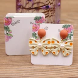 50pc/lot 5x4cm Hot Sale New Cute Girl Flower Series Stud Drop Earring Package Card Pattern Thank You /Yellow Tree Earring Tag