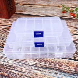 10/15/24 Grids Compartment Transparent Container Box Jewelry Stones Packing Plastic Removable Box Nail Art Tool Storage Case
