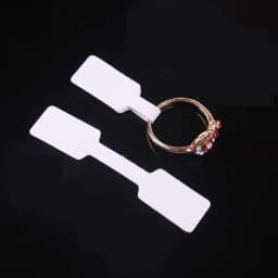 White Jewelry Sticky Necklace Stickers Display Tags Paper Price Labels Hang Size Ring Sticker