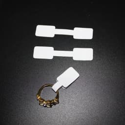 White Jewelry Sticky Necklace Stickers Display Tags Paper Price Labels Hang Size Ring Sticker