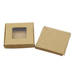 50Sets Kraft Paper Handmade Jewelry Set Packing Displays Boxes Brown Necklace And Earring Gift Boxes 6x6x1cm 6x6x1.5cm