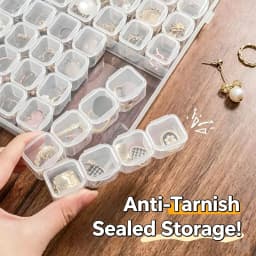 Portable Transparent Jewelry Box Earring Necklace Earring Tray Storage Box Small Earrings Anti-Oxidation Box