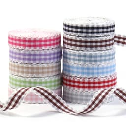 5yards/lot 1cm Classical Lace Plaid Ribbon Colorful Wrapping Webbing For DIY Gift Pakaging Clothes Sewing Decor Accessories
