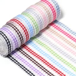 5yards/lot 1cm Classical Lace Plaid Ribbon Colorful Wrapping Webbing For DIY Gift Pakaging Clothes Sewing Decor Accessories