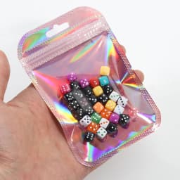 50pcs/lot Pink Laser Ziplock Bags Reusable Plastic Transparent Bags for Jewelry Packaging Cosmetic Retail Display Bags