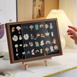 Wall-Mounted Clear Acrylic Badge Display Case Dustproof Pin Medal Storage Box for Collectibles Brooches Commemorative Badges