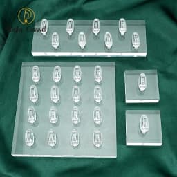 Clear Polished Acrylic Square Rectangle Nose Ring Clicker Hoop Earring Piercing Jewelry Display Holder Stands
