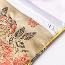 Chinese Brocade Handmade Silk Embroidery Padded Zipper Small Jewelry Gift Storage Pouch Bag Snap Case Satin Coin Purse Wholesale