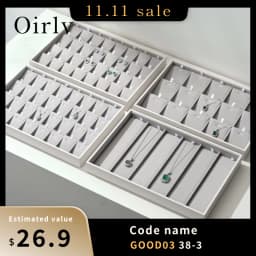 Oirlv Soft Velvet Stackable Jewelry Tray Case Jewelry Display Storage Box Portable Ring Earrings Necklace Organizer Box Jewelry