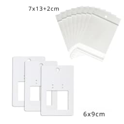 50Pcs 6x9cm Hangable Earrings Jewelry Display Kraft Card With Or Without Bags Wholesale Packaging Half Frame Personalized Design