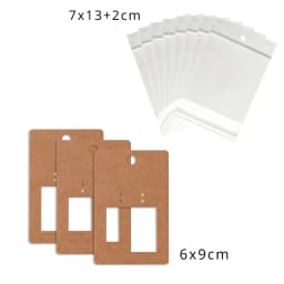 50Pcs 6x9cm Hangable Earrings Jewelry Display Kraft Card With Or Without Bags Wholesale Packaging Half Frame Personalized Design