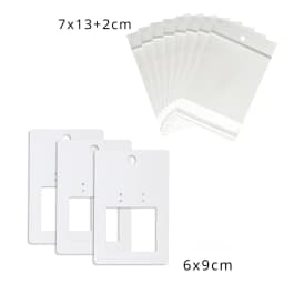 50Pcs 6x9cm Hangable Earrings Jewelry Display Kraft Card With Or Without Bags Wholesale Packaging Half Frame Personalized Design