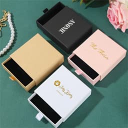 Wholesale 100pcs/lot Custom Logo Paper Jewelry Box Gift Packaging Box Printed Logo Earring Necklace Bracelet Box