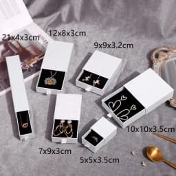 Wholesale 100pcs/lot Custom Logo Paper Jewelry Box Gift Packaging Box Printed Logo Earring Necklace Bracelet Box