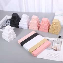Wholesale 100pcs/lot Custom Logo Paper Jewelry Box Gift Packaging Box Printed Logo Earring Necklace Bracelet Box