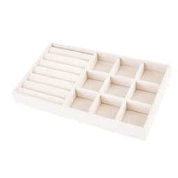 Jewelry Organizer Velvet Jewelry Storage Tray Display Ring Bracelet Necklace Storage Box Showcase Drawer Organizer Trays Beige
