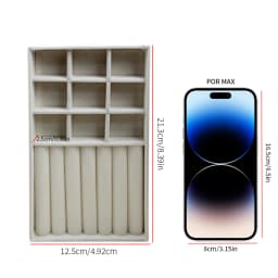 Jewelry Organizer Velvet Jewelry Storage Tray Display Ring Bracelet Necklace Storage Box Showcase Drawer Organizer Trays Beige