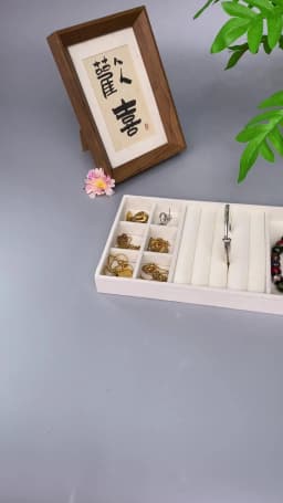 Jewelry Organizer Velvet Jewelry Storage Tray Display Ring Bracelet Necklace Storage Box Showcase Drawer Organizer Trays Beige