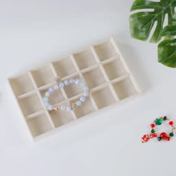 Jewelry Organizer Velvet Jewelry Storage Tray Display Ring Bracelet Necklace Storage Box Showcase Drawer Organizer Trays Beige