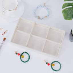 Jewelry Organizer Velvet Jewelry Storage Tray Display Ring Bracelet Necklace Storage Box Showcase Drawer Organizer Trays Beige